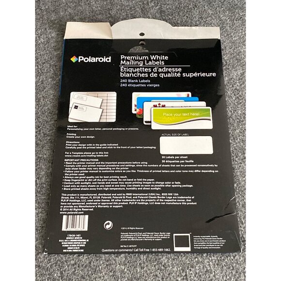 VTG Polaroid Round Adhesive Label Blank 160 Ct Lot of 8 Package 1 Pack Rectang - Picture 5 of 13